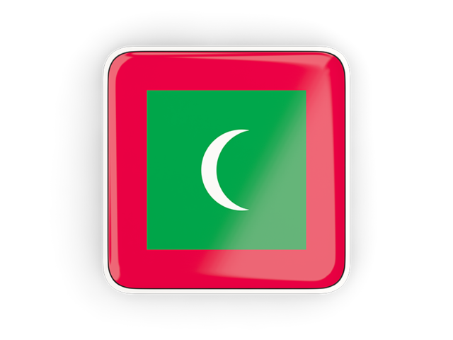 Square icon with frame. Download flag icon of Maldives at PNG format