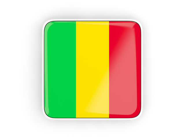 Square icon with frame. Download flag icon of Mali at PNG format