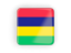 Mauritius. Square icon with frame. Download icon.