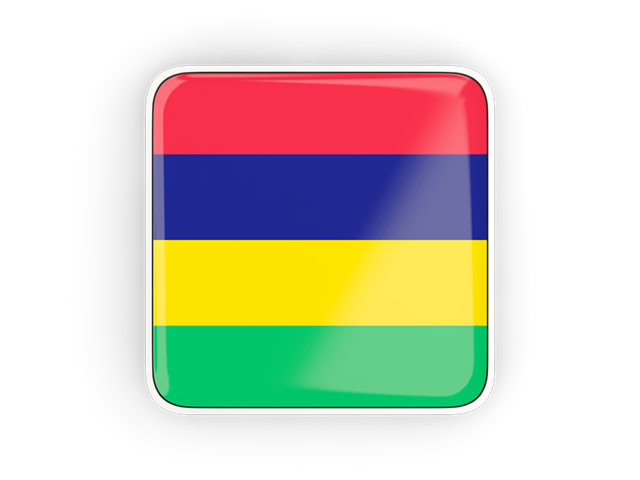 Square icon with frame. Download flag icon of Mauritius at PNG format