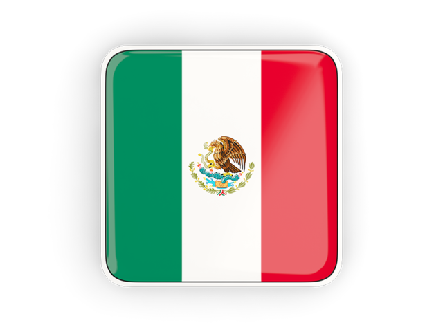 Square icon with frame. Download flag icon of Mexico at PNG format