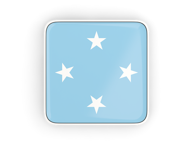 Square icon with frame. Download flag icon of Micronesia at PNG format