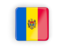 Moldova. Square icon with frame. Download icon.