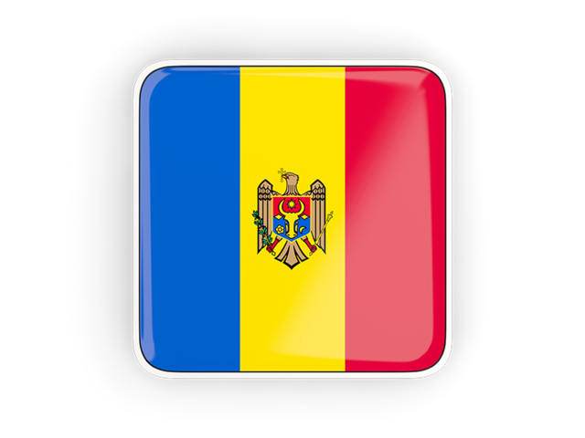 Square icon with frame. Download flag icon of Moldova at PNG format