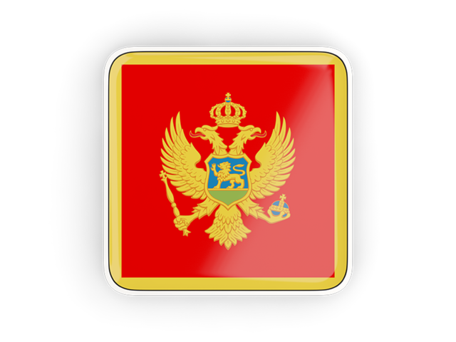 Square icon with frame. Download flag icon of Montenegro at PNG format