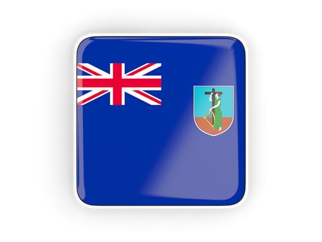 Square icon with frame. Download flag icon of Montserrat at PNG format