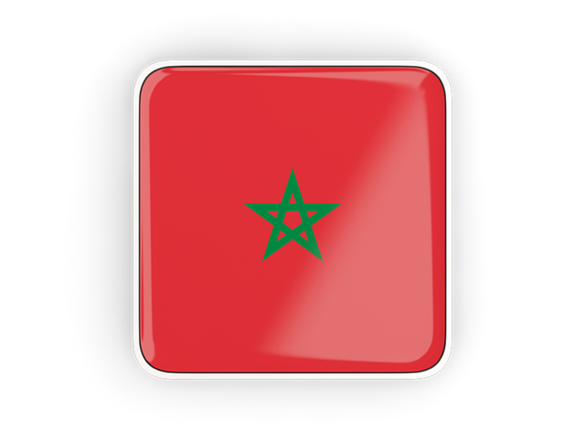 Square icon with frame. Download flag icon of Morocco at PNG format