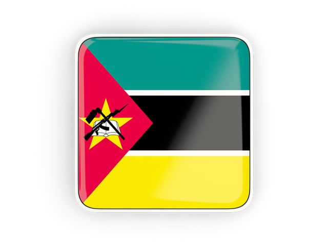 Square icon with frame. Download flag icon of Mozambique at PNG format