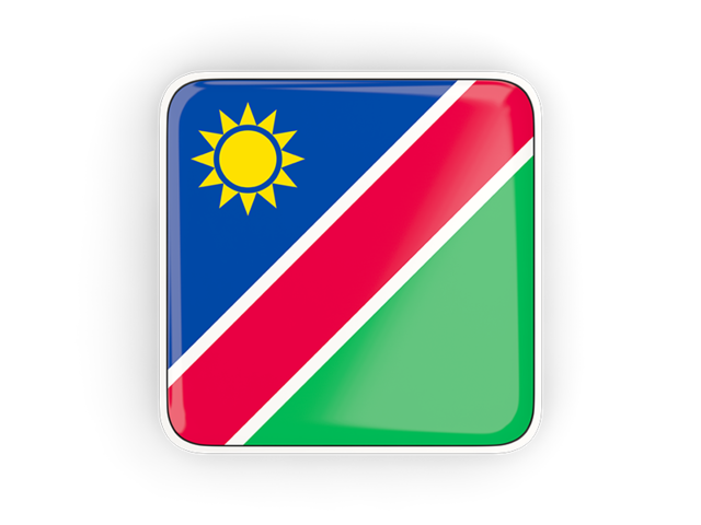Square icon with frame. Download flag icon of Namibia at PNG format