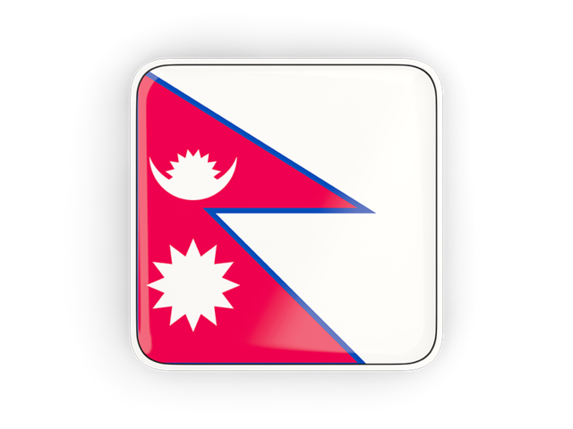 Square icon with frame. Download flag icon of Nepal at PNG format