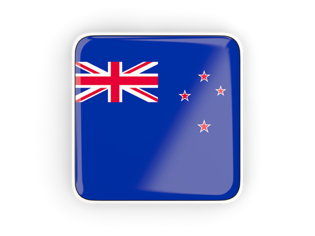 Square icon with frame. Download flag icon of New Zealand at PNG format