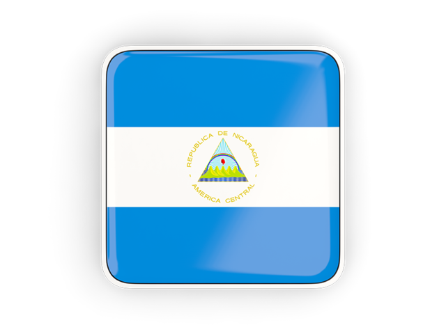 Square icon with frame. Download flag icon of Nicaragua at PNG format