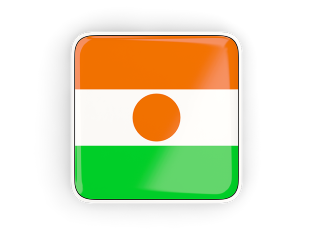 Square icon with frame. Download flag icon of Niger at PNG format