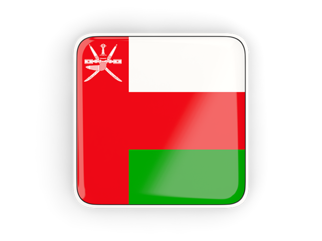 Square icon with frame. Download flag icon of Oman at PNG format