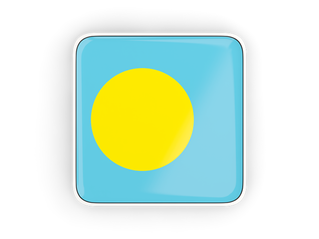 Square icon with frame. Download flag icon of Palau at PNG format
