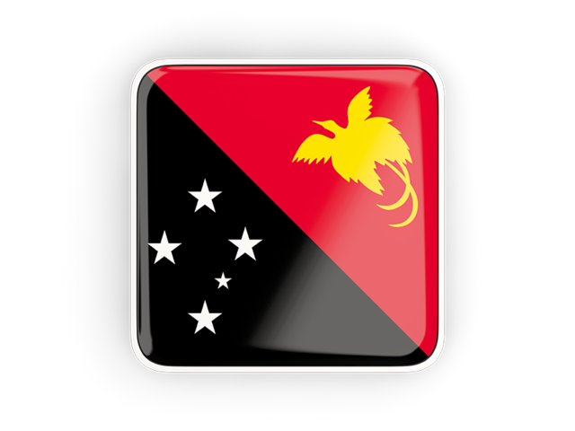 Квадратная иконка с рамкой. Скачать флаг. Папуа — Новая Гвинея