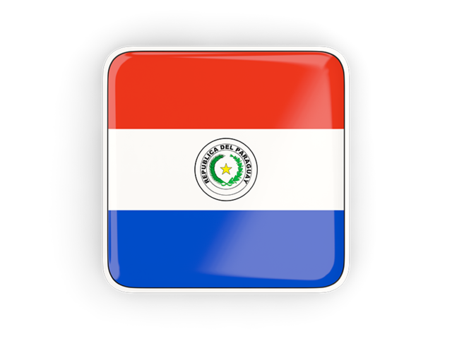 Square icon with frame. Download flag icon of Paraguay at PNG format