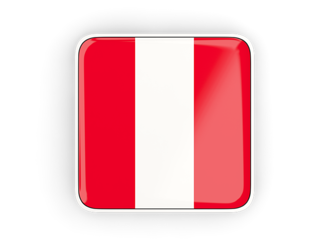 Square icon with frame. Download flag icon of Peru at PNG format