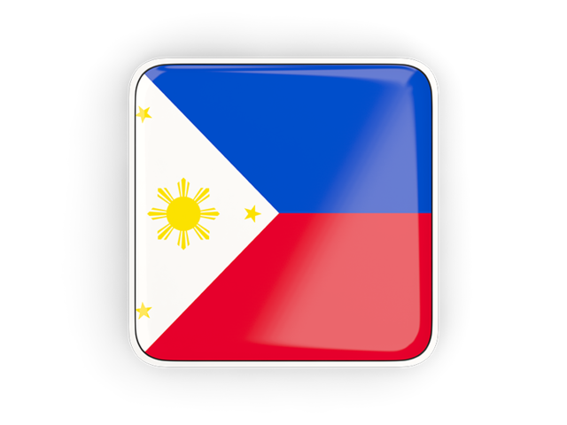 Square icon with frame. Download flag icon of Philippines at PNG format