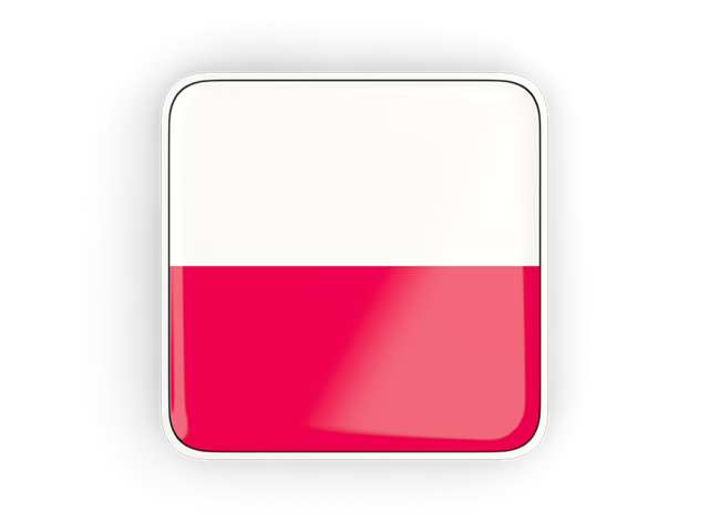 Square icon with frame. Download flag icon of Poland at PNG format