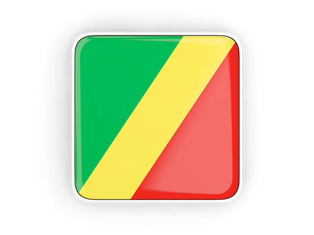 Квадратная иконка с рамкой. Скачать флаг. Республика Конго