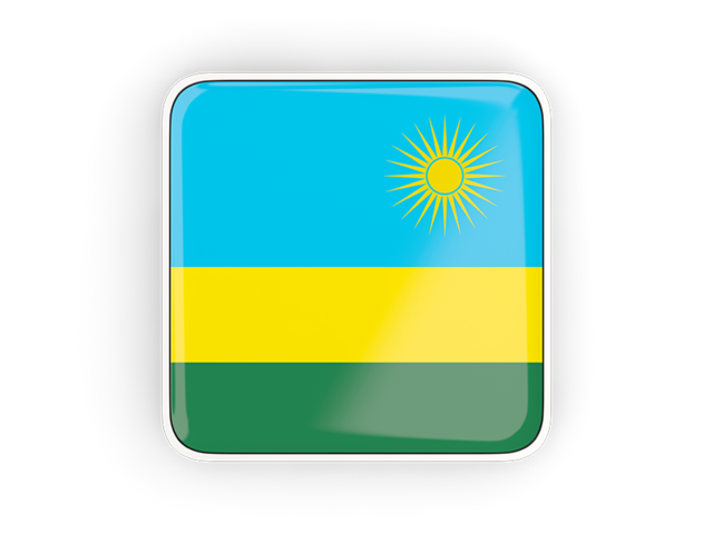 Square icon with frame. Download flag icon of Rwanda at PNG format