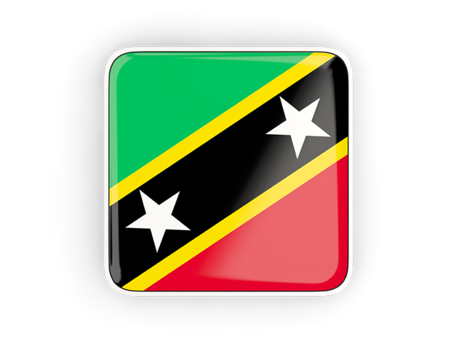 Квадратная иконка с рамкой. Скачать флаг. Сент-Китс и Невис