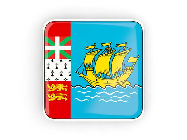 Square icon with frame. Download flag icon of Saint Pierre and Miquelon at PNG format