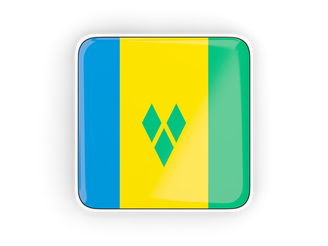 Square icon with frame. Download flag icon of Saint Vincent and the Grenadines at PNG format