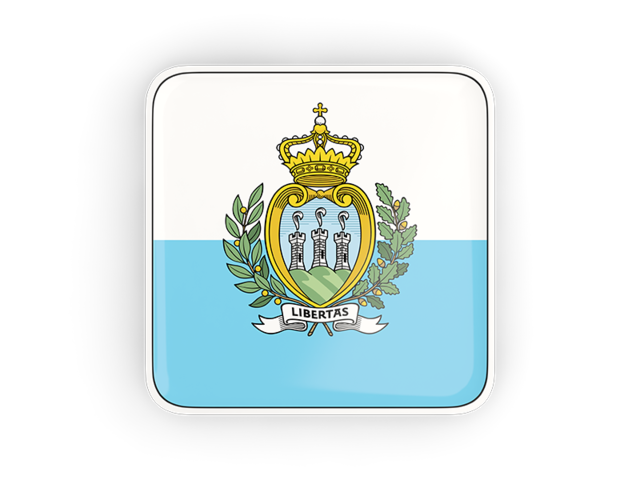 Квадратная иконка с рамкой. Скачать флаг. Сан-Марино