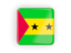 Sao Tome and Principe. Square icon with frame. Download icon.