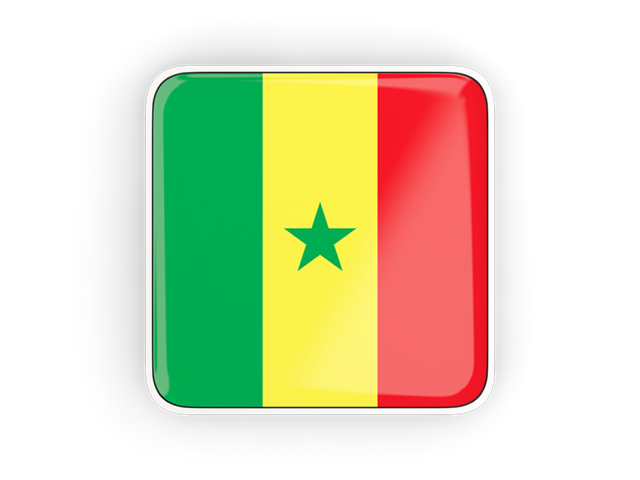 Квадратная иконка с рамкой. Скачать флаг. Сенегал