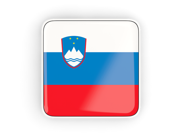 Квадратная иконка с рамкой. Скачать флаг. Словения