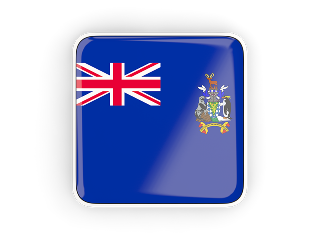 Квадратная иконка с рамкой. Скачать флаг. Южная Георгия и Южные Сандвичевы острова