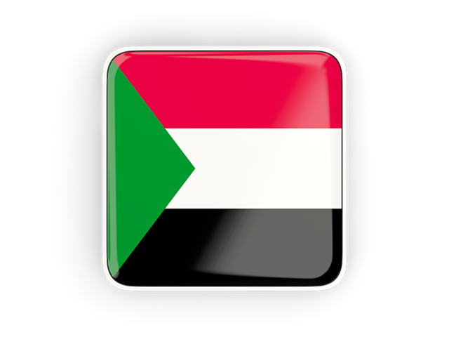 Square icon with frame. Download flag icon of Sudan at PNG format