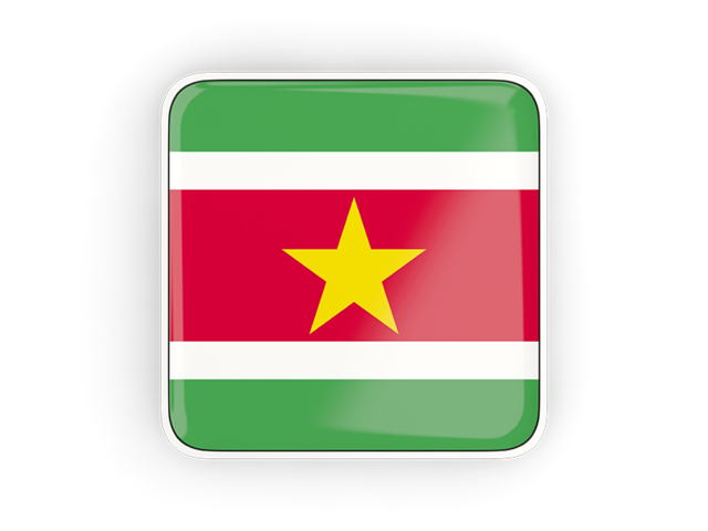 Square icon with frame. Download flag icon of Suriname at PNG format