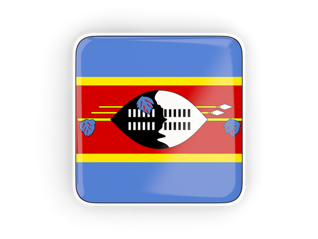 Square icon with frame. Download flag icon of Swaziland at PNG format