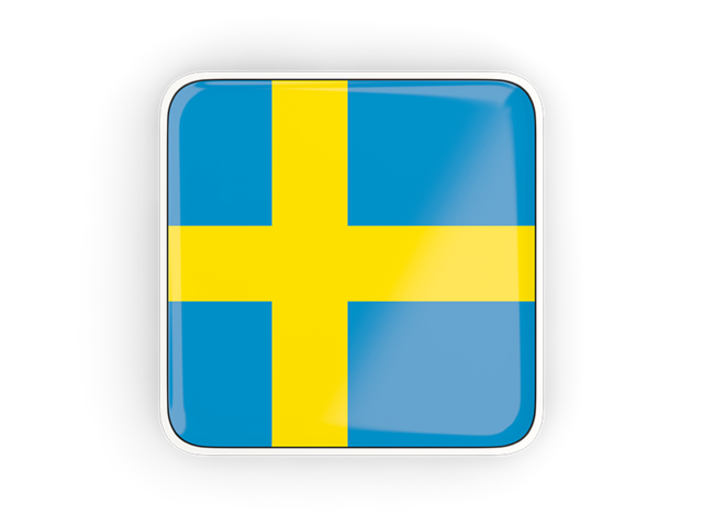 Square icon with frame. Download flag icon of Sweden at PNG format