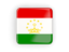 Tajikistan. Square icon with frame. Download icon.