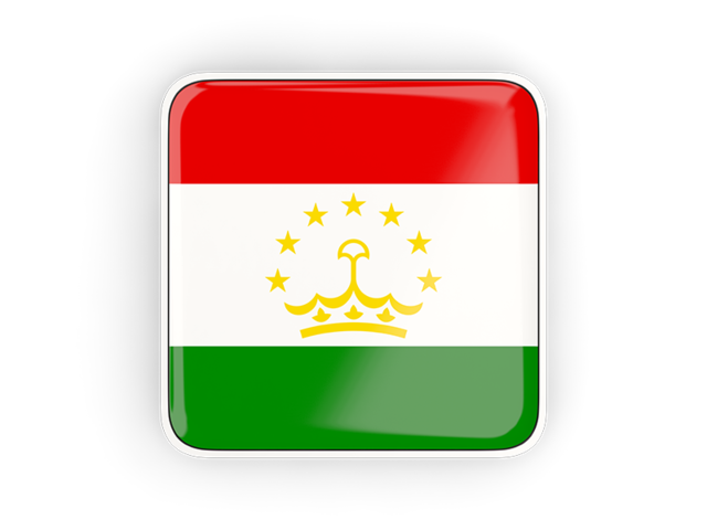 Square icon with frame. Download flag icon of Tajikistan at PNG format