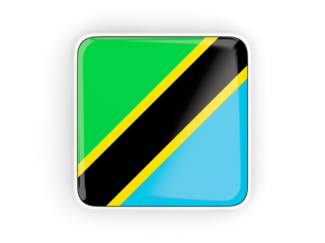 Square icon with frame. Download flag icon of Tanzania at PNG format