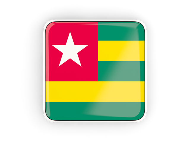 Square icon with frame. Download flag icon of Togo at PNG format
