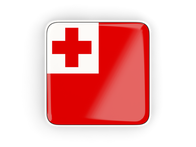 Square icon with frame. Download flag icon of Tonga at PNG format