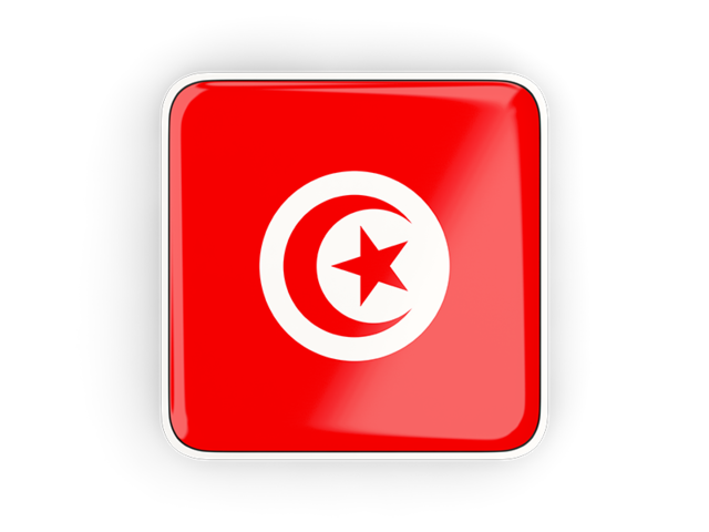 Square icon with frame. Download flag icon of Tunisia at PNG format