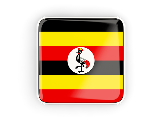 Square icon with frame. Download flag icon of Uganda at PNG format