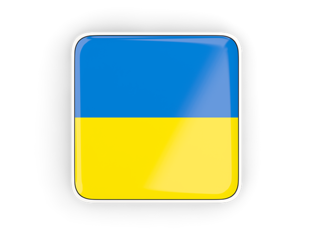 Square icon with frame. Download flag icon of Ukraine at PNG format