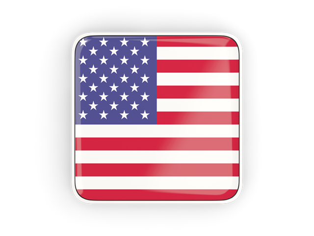 Square icon with frame. Download flag icon of United States of America at PNG format