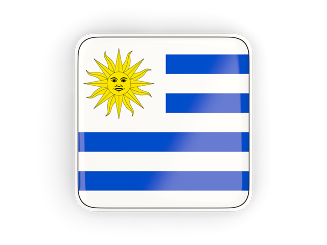 Square icon with frame. Download flag icon of Uruguay at PNG format