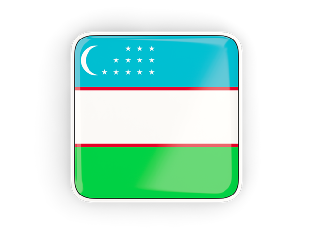 Square icon with frame. Download flag icon of Uzbekistan at PNG format