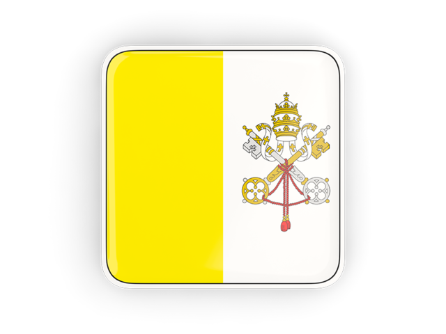 Square icon with frame. Download flag icon of Vatican City at PNG format